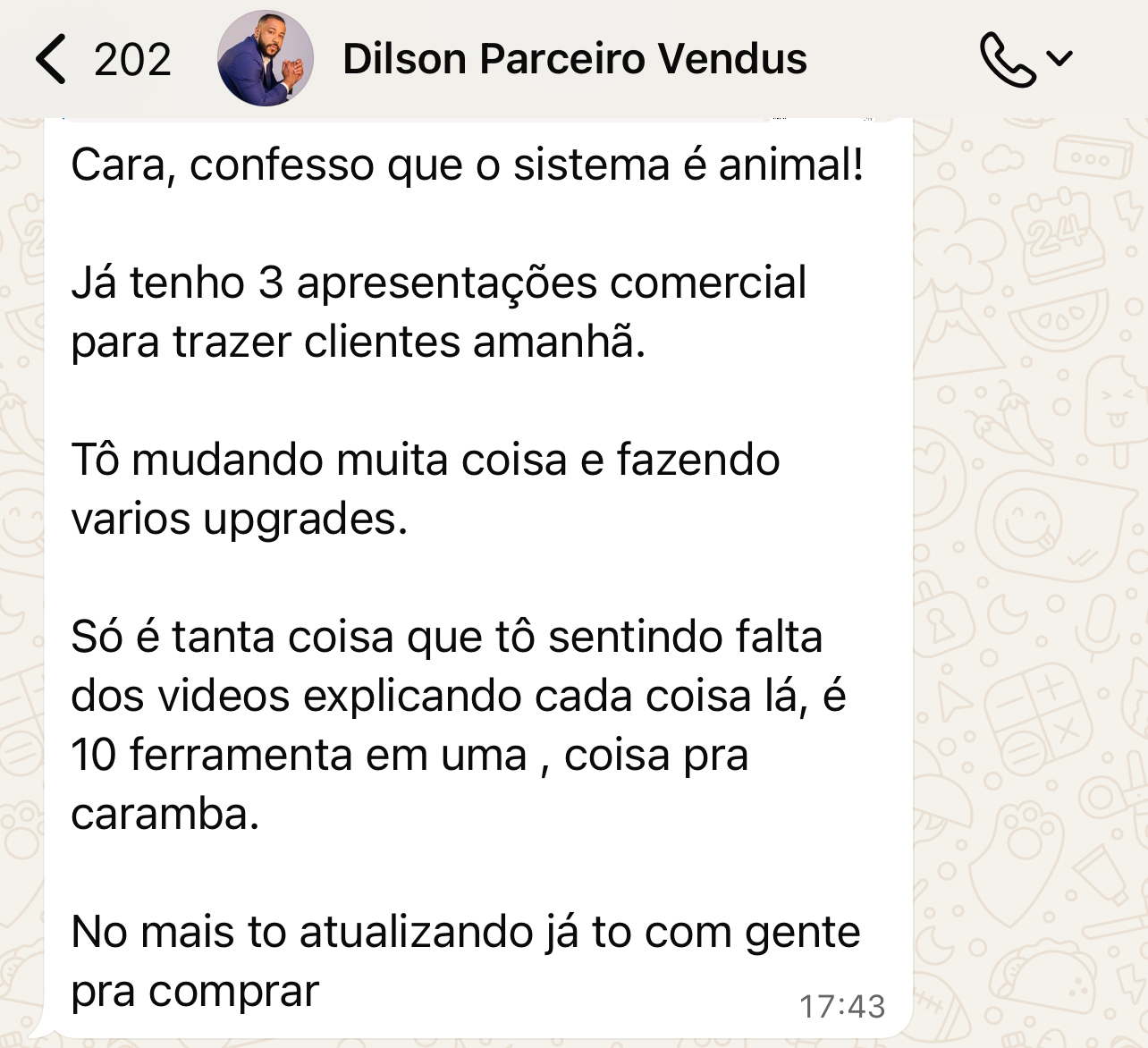 Depoimento Dilson Parceiro Vendus